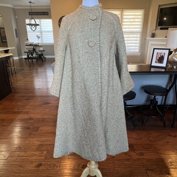 Vtg 60's Cape Reversible Wrap Coat Scarf Jacket Coat One Size S M L XL Check - Picture 16 of 16